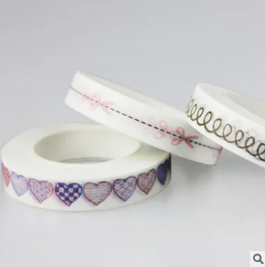 Милые декоративные ленты Washi в форме сердца для скрапбукинга японские Канцтовары