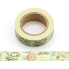 10 шт.лот декоративная винтажная Бумага васи с картой мира для скрапбукинга, цилиндрический журнал, клейкая Маскировочная лента, стационарные