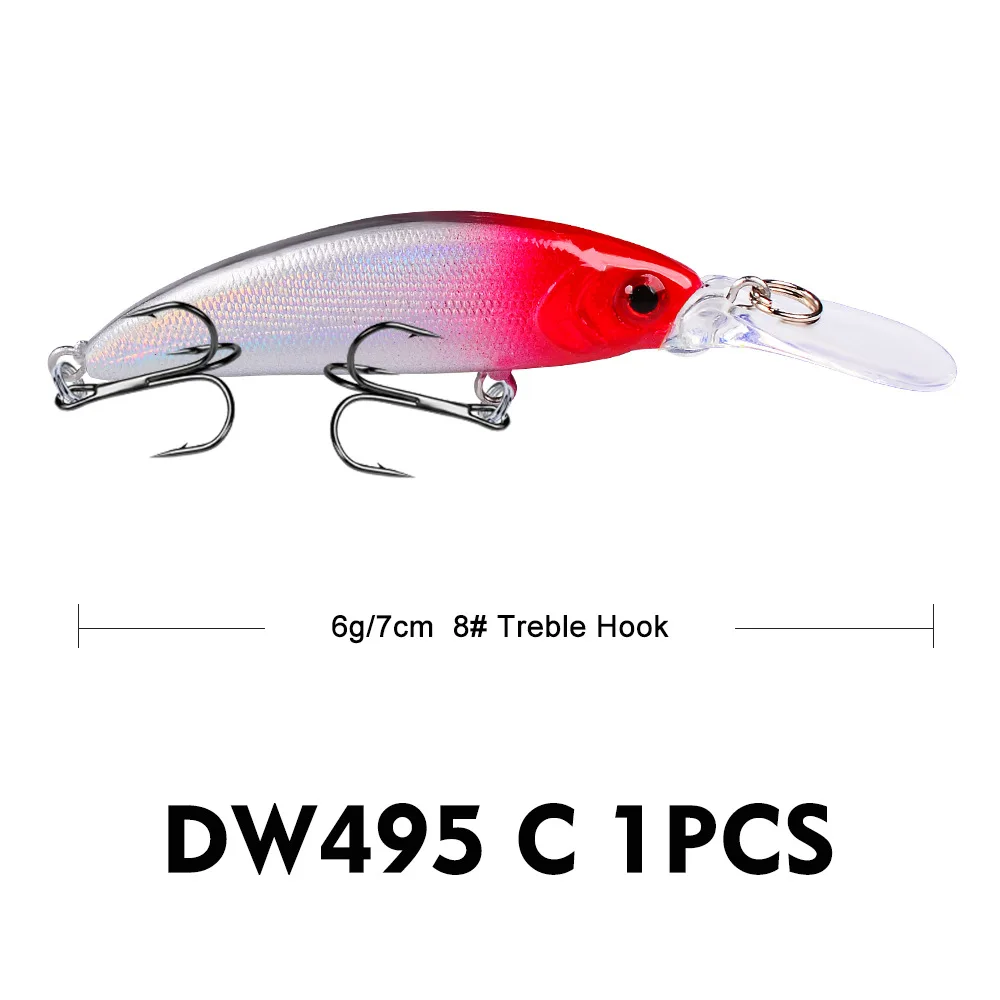 1 шт. гольян 6 г/7 см приманка с длинным ртом приманки для рыбной ловли океан лодка 3D