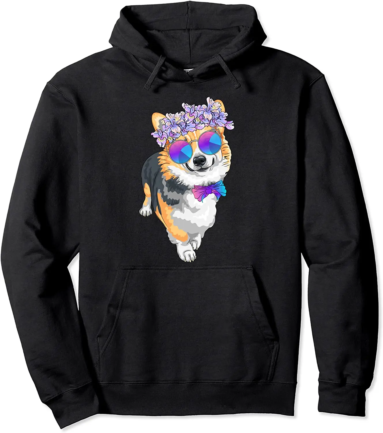 

Welsh Corgi Dog Pet Lover Cute Puppy Flowers Gift Pullover Hoodie