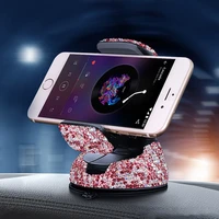 rhinestone diamond encrusted mobile phone holder suction cup rotating phone holder air outlet clip gps stands accessories