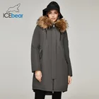 ICEbear 2021 новая зимняя женская куртка с хлопковой подкладкой модная толстая и теплая женская повседневная простая свободная куртка с капюшоном M1092