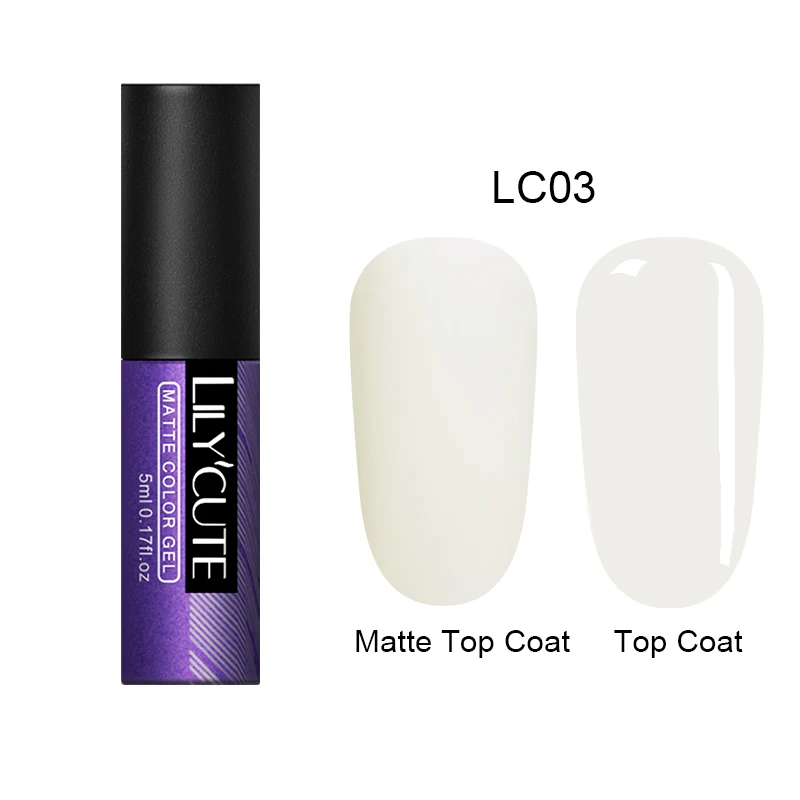matte gel LC-03 LILYCUTE 5/7 мл 24 Цвета матовый Гель-лак Цвет Матовый УФ-гель для ногтей матовый лаки для ногтей, Длительное Действие, био-Гели Soak Off УФ светодиодный гель Лаки - Цвет: matte gel LC-03