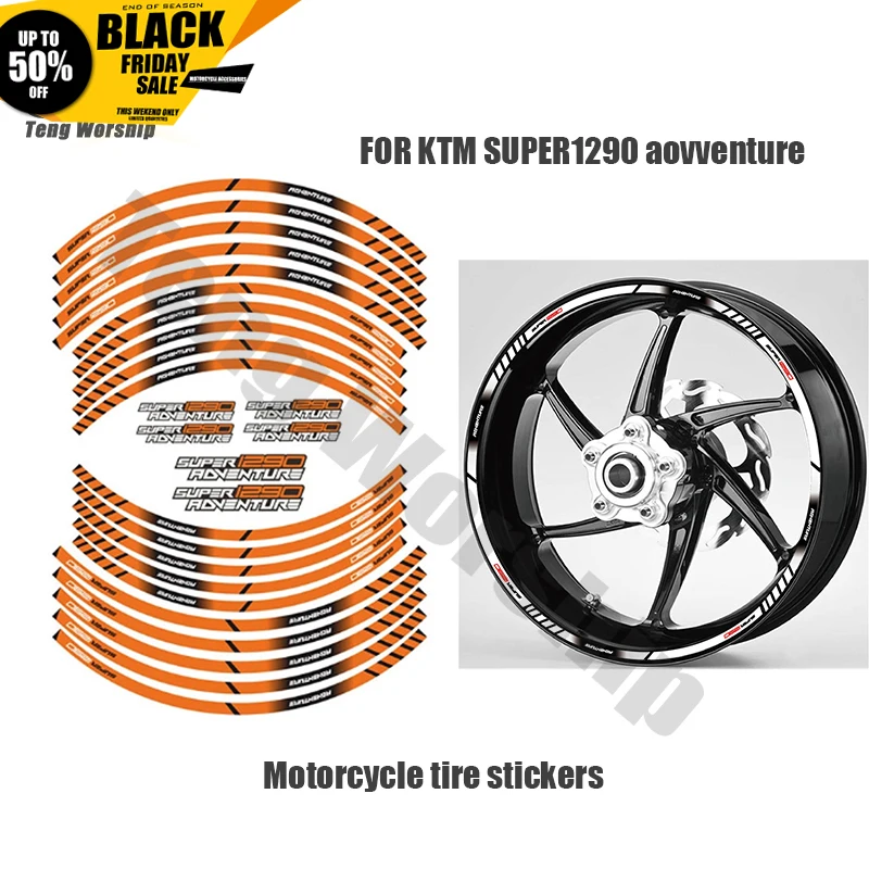 

20X for KTM SUPER1290 AOVENTURE Motorcycle tyre Stickers inner wheel reflective decoration decals
