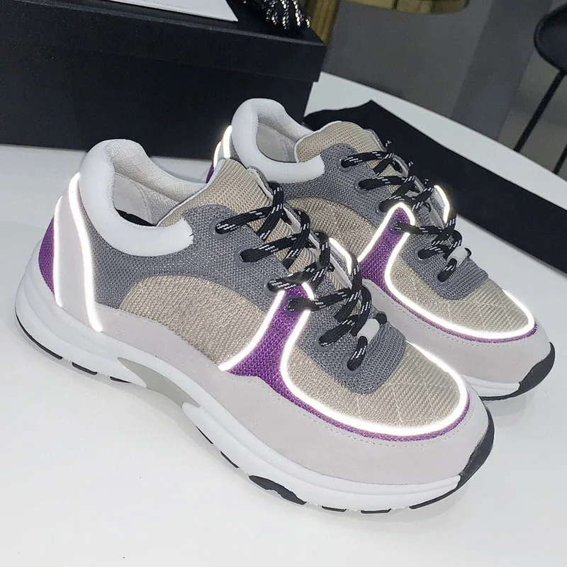 

Women Sneakers Casual Shoes Luxury Brand Round Toe Lace Up Genuine Leather Old Shoes Female Thick Sole Leisure Running Shoes