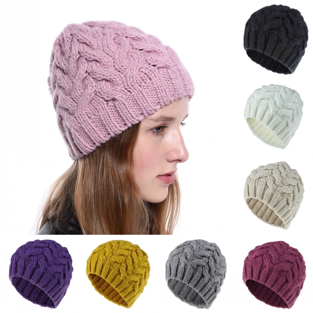Новые женские вязаные шапки, модные зимние теплые шапки Skully Beanie, 8 цветов, Прямая поставка