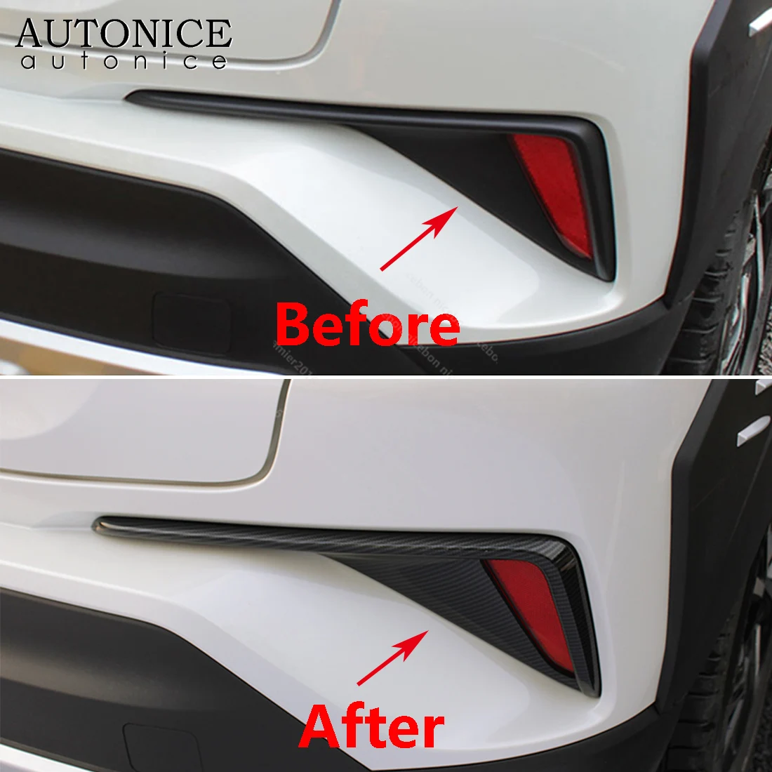 Carbon fiber color Rear Fog Light Lamp Frame Cover Trim For toyota C-HR CHR | Автомобили и мотоциклы