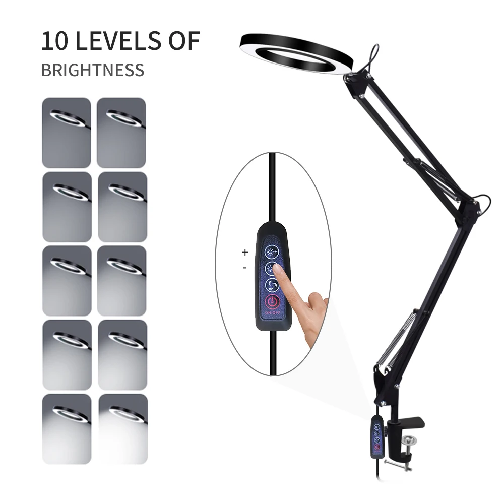 Освещение светодиодный 5X увеличительная лампа с зажимом хэндс фри