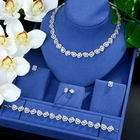 be 8 nigeria 4pcs bridal zirconia jewelry sets for women party luxury dubai nigeria cz crystal wedding jewelry sets s510
