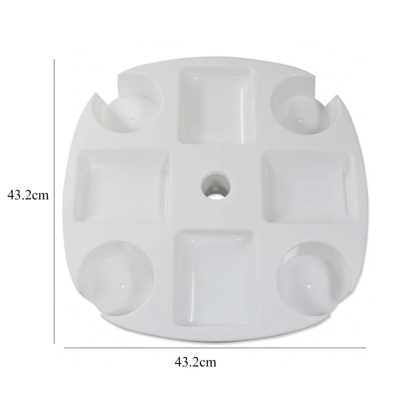 

Beach Umbrella Table Round Plastic Tray With Cup Holders Snack Cups For Garden Swimming Pool Patio Furniture Dropshipping