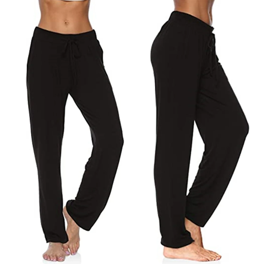 

Womens Wide Leg Loungewear Pajamas Pants Yoga Sweatpants Comfy Drawstring Elastic Waist Workout Joggers Casual Pants