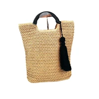 fang tassel grass woven wrapping paper rope woven handmade grass woven casual and fresh feminine style woven tote bag