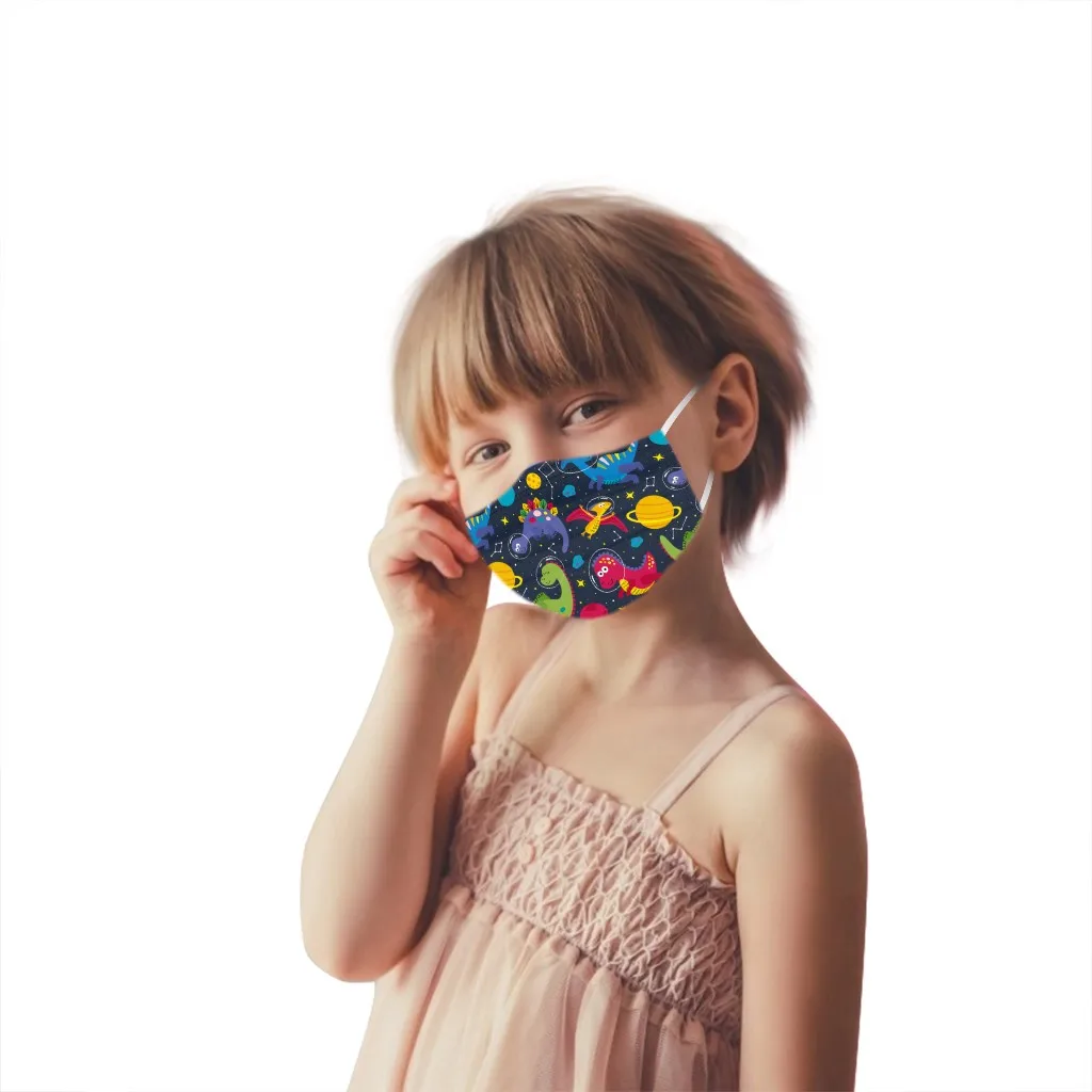 

50PC Lovely Print Children's Mask Boy Girl Disposable Face Mask Industrial 3 Ply Ear Loop Mondmasker Halloween Cosplay Masks