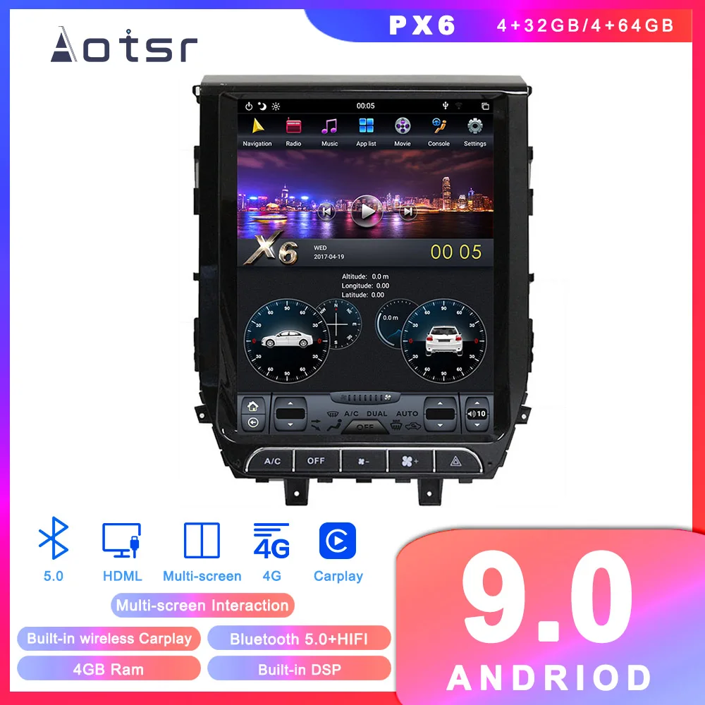 

Автомобильная стереомагнитола Tesla style Android 9,0 для Toyota Land Cruiser 2016, мультимедийный плеер
