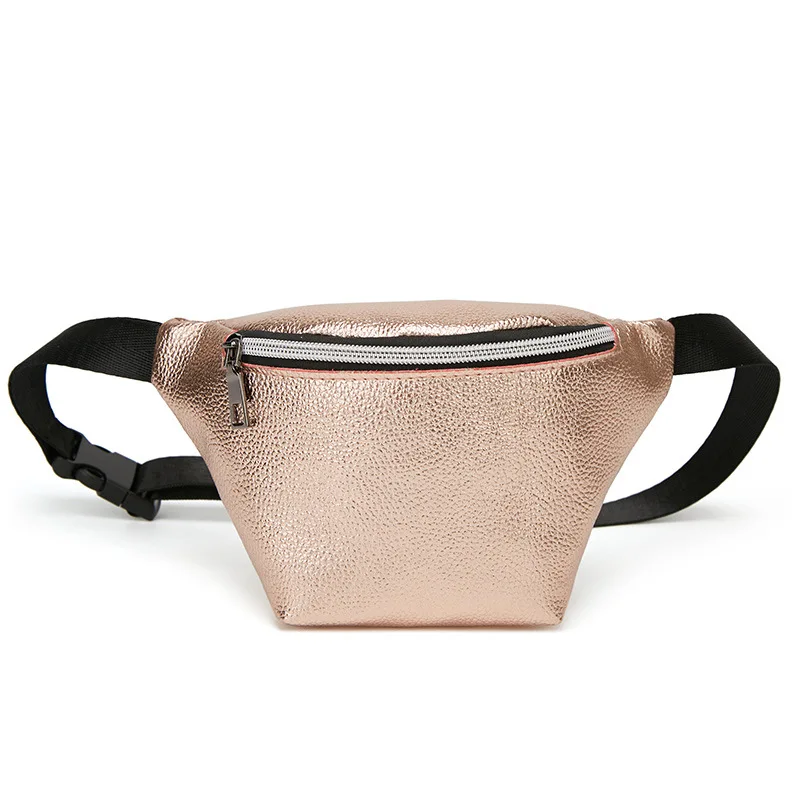 Высокое качество зернистая кожа личи поясная сумка модная Серебряная маленькая