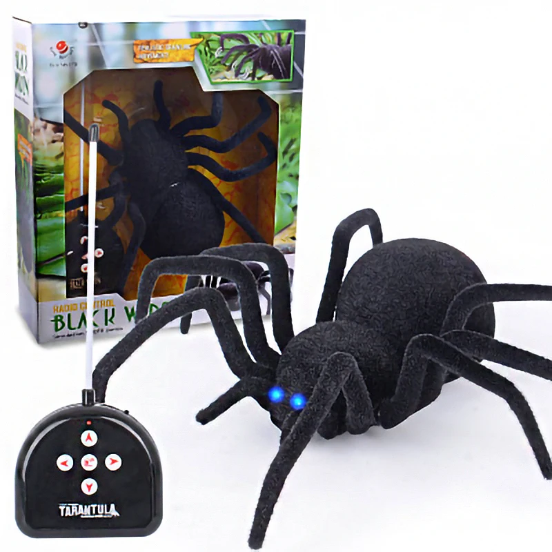 RC örümcek oyuncak uzaktan kumanda Tarantula siyah dul elektrikli oyuncaklar simülasyon gerçekçi tarama araneid zor roman hediye erkekler için