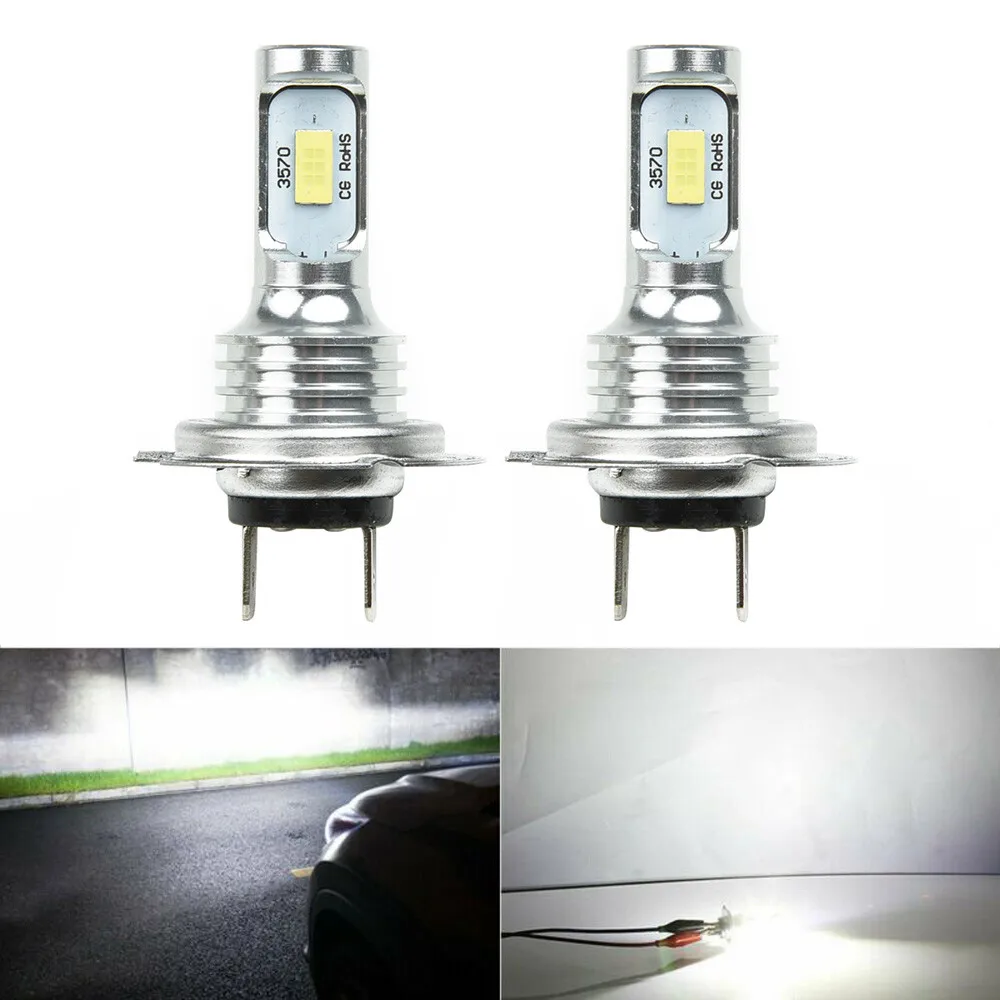 

2pcs H7 LED Headlight Bulbs Conversion Kit High Low Beam 4000LM 80W 12-24V 6000K Clear White Plug Play Car Headlamp Lights Bulb