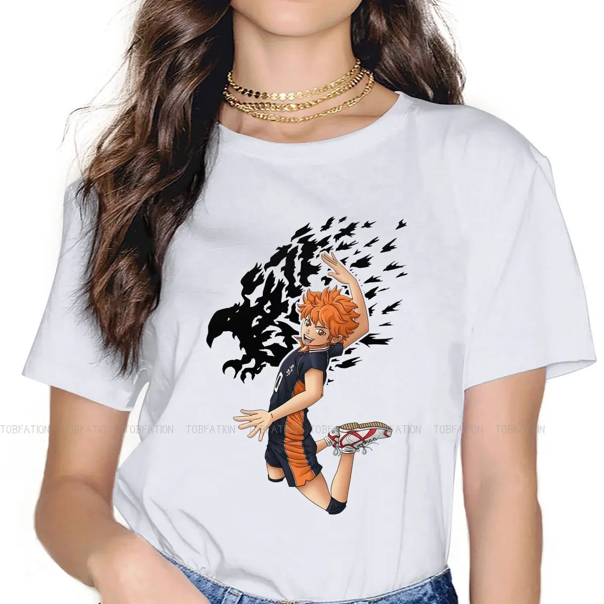 

Футболка Haikyuu Tobio Kageyama женская с мультяшным принтом, классические женские топы 5XL, графические кавайные футболки, Женская хлопковая футболка