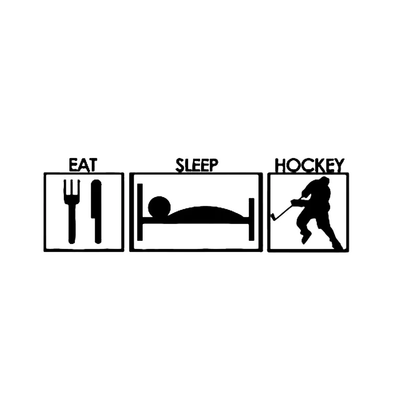 

Interesting Car Sticker Vinyl Accessories Eat Sleep Hockey Car Window Decal PVC 16cm X 5cm