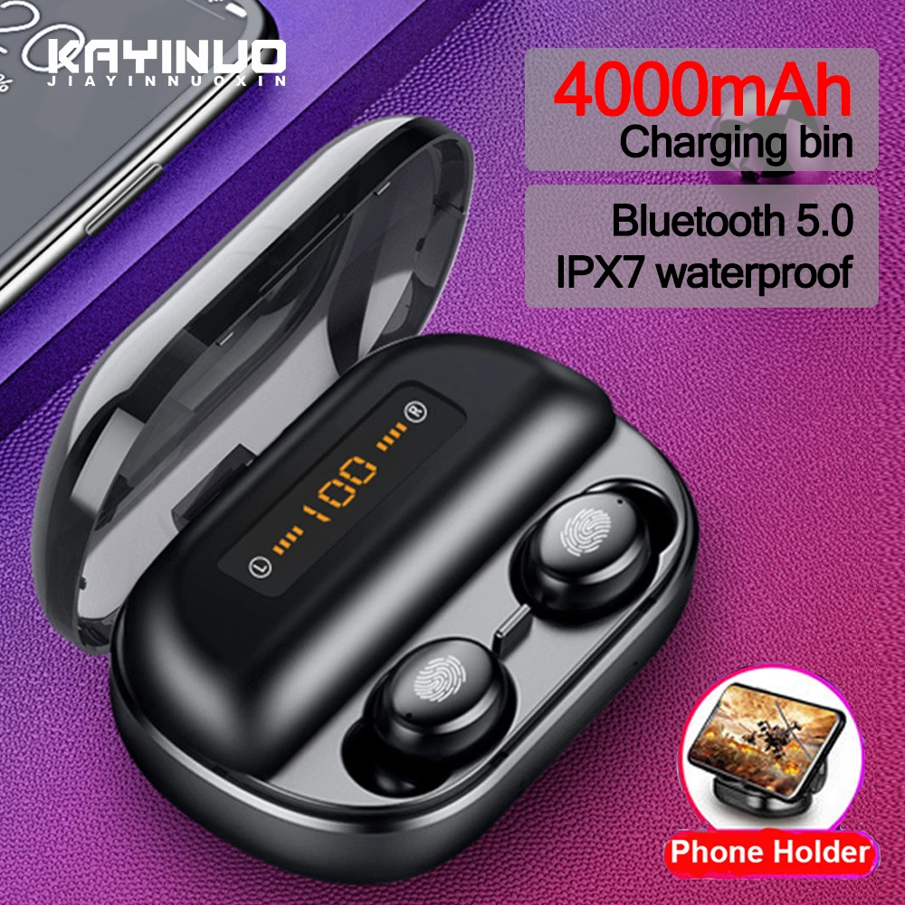 Фото TWS Bluetooth 5.0 Earphone Twins Headset Sport Wireless Earbuds IPX7 Waterproof Headphones LED Display With 4000mAh Charging Box TWS Bluetooth 5.0 Earphone Twins Headset Sport Wireless Earbuds IPX7 Waterproof Headphones LED Display With 4000mAh Charging Box