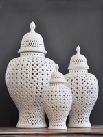 27cm european style ceramic vintage ceramics hollow out general jar decoration handicraft storage decoration living room decor