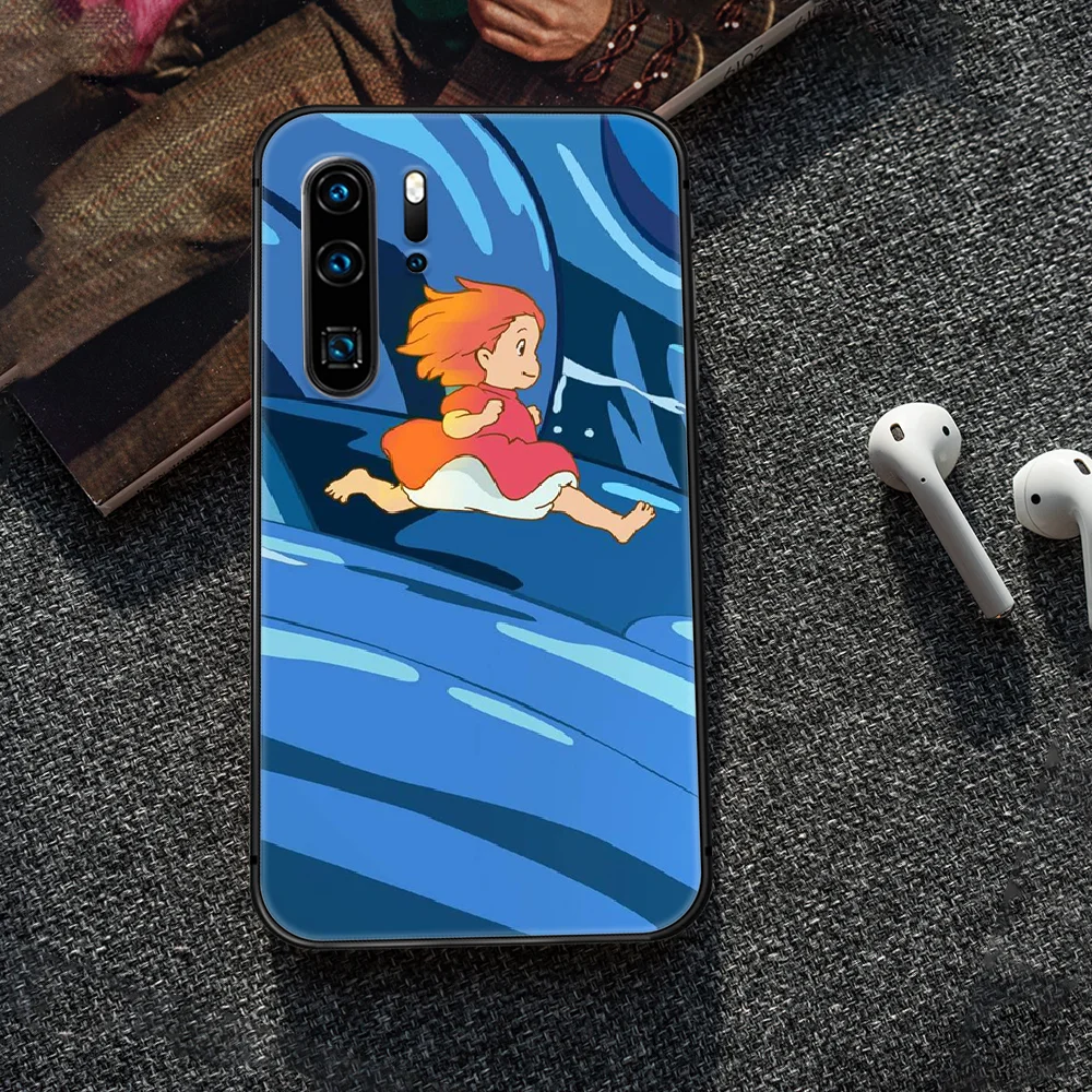 

Ponyo on the Cliff anime Phone Case Cover Hull For Huawei P8 P9 P10 P20 P30 P40 Lite Pro Plus smart Z 2019 black Cover Fashion