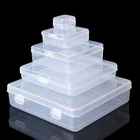 Пластиковый прозрачный квадратный бокс для хранения ювелирных изделий, контейнер для бисера, рыболовных принадлежностей, мелких предметов, органайзер, чехол