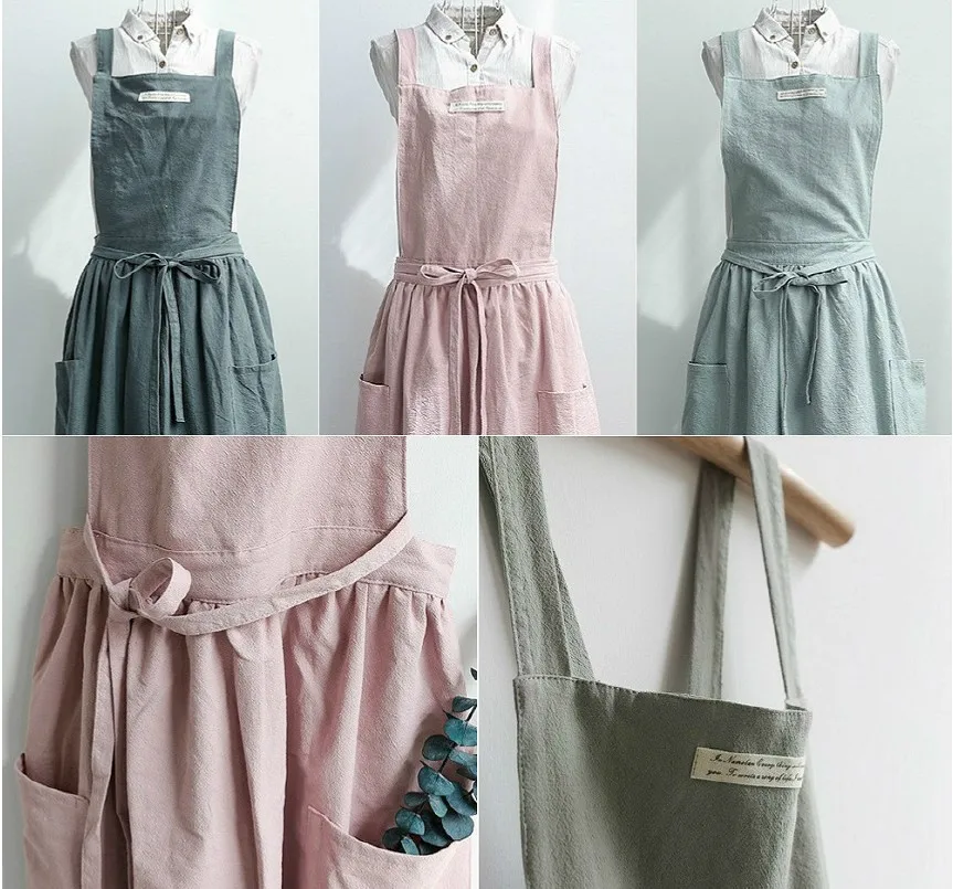 

2021 new high quality solid color apron Kitchen Apron