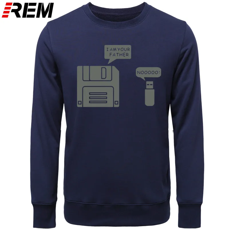 REM USB дискета я ваш отец мужские хлопковые с длинным рукавом юмором диск повседневные Camisetas Hombre мужские кофты с капюшоном, толстовки - Цвет: NAVY GRAY