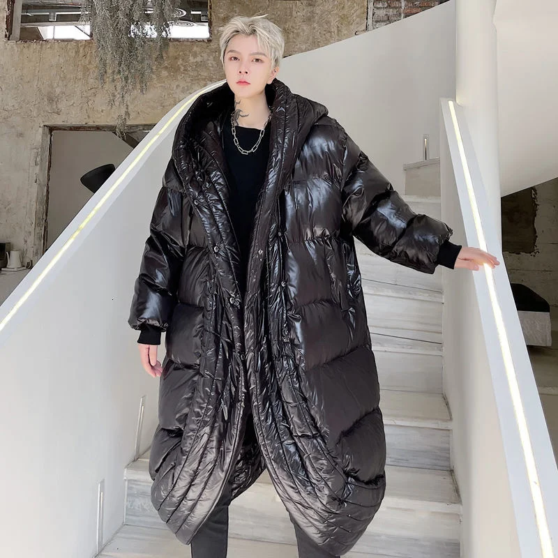 

Мужская одежда, Корейская длинная стильная одежда с хлопковой подкладкой 2021, теплая одежда с капюшоном Witner, модная парная куртка оверсайз