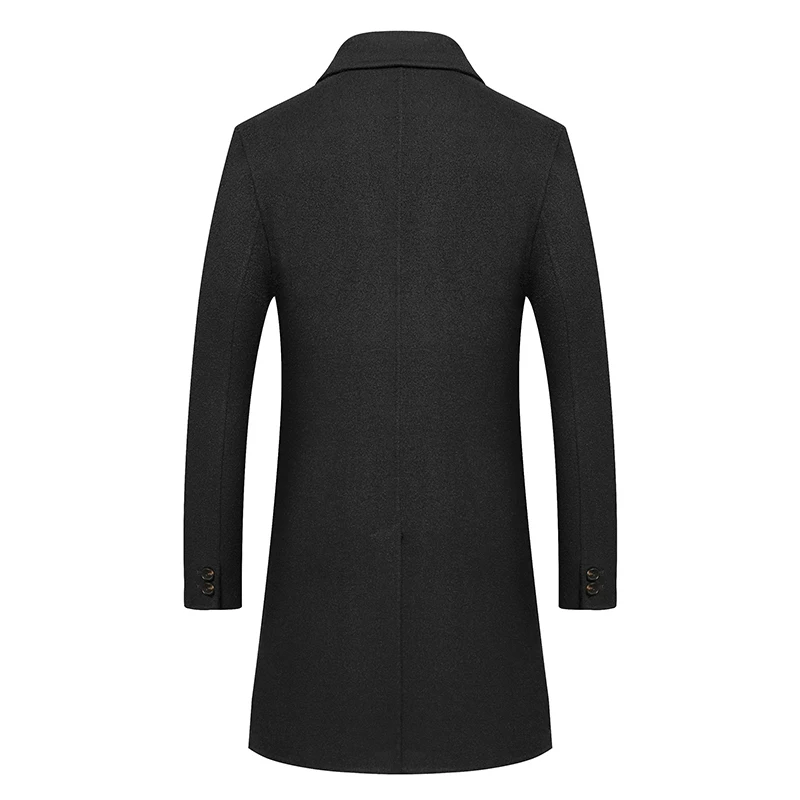 Новое роскошное шерстяное пальто мужская длинная Двусторонняя шерстяная