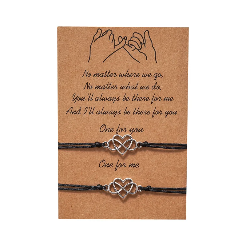 Женский браслет из сплава регулируемый плетеный с подвеской любовь 8 | Украшения