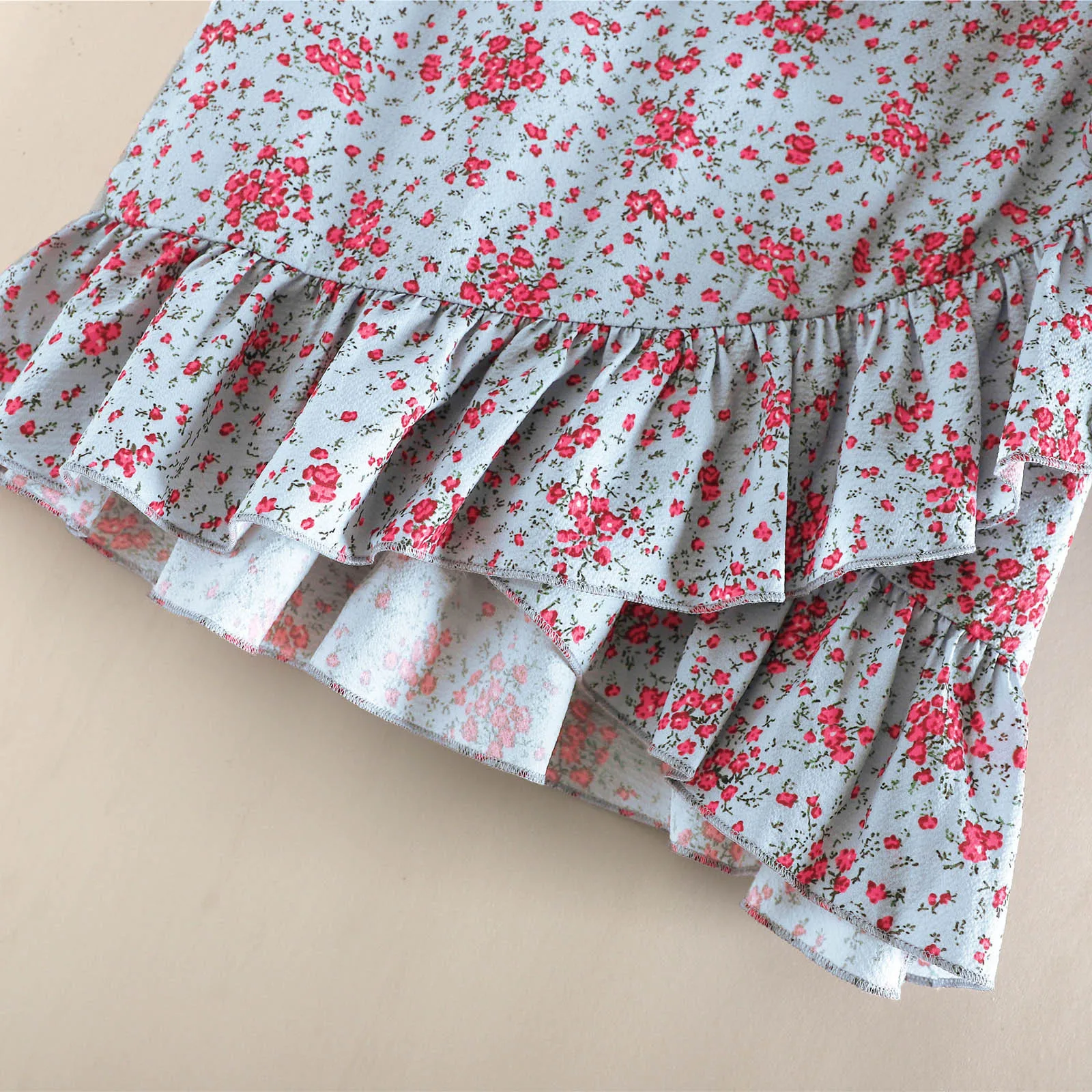 

Fashion Women Summer Casual Print Ruffles A-Line Pleated Short SKirt