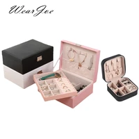 double layer velvet rings bracelet necklace jewelry storage organizer container portable joyeros holder gift box