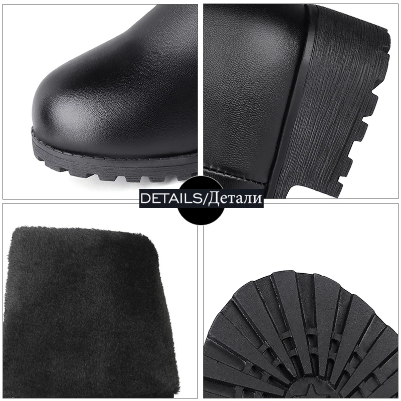 Женские мотоциклетные сапоги JK высокие до колена женская обувь на толстом