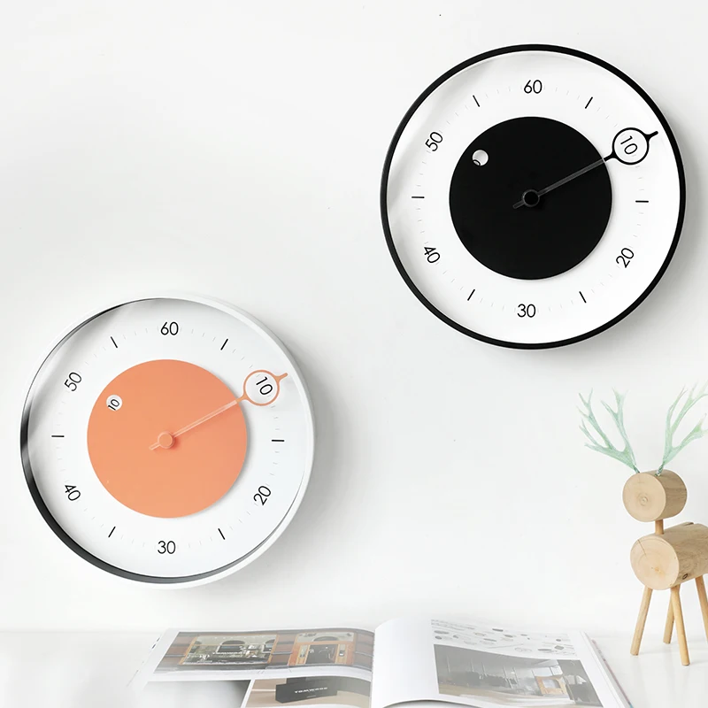 

Modern Minimalist Creative Wall Clock Living Room Silent Black Clock for Kitchen Nordic American Fashion Silent Wall Watch W6C