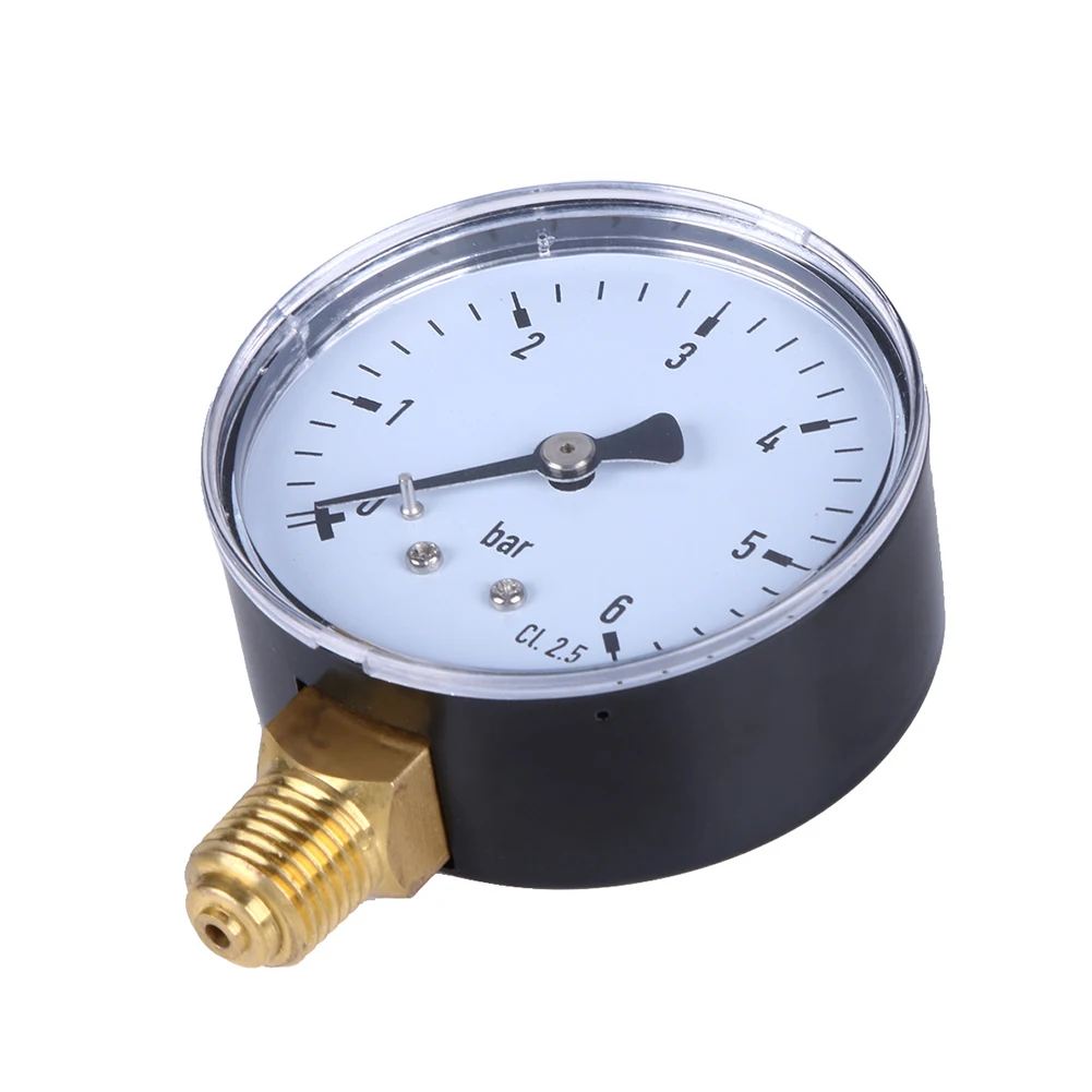 

Accurate Air Pressure Gauge 1/4 Inch NPT Side Mount Accessories Hydraulic 0-6 Bar Compressor Manometer Home Instrument Water Oil