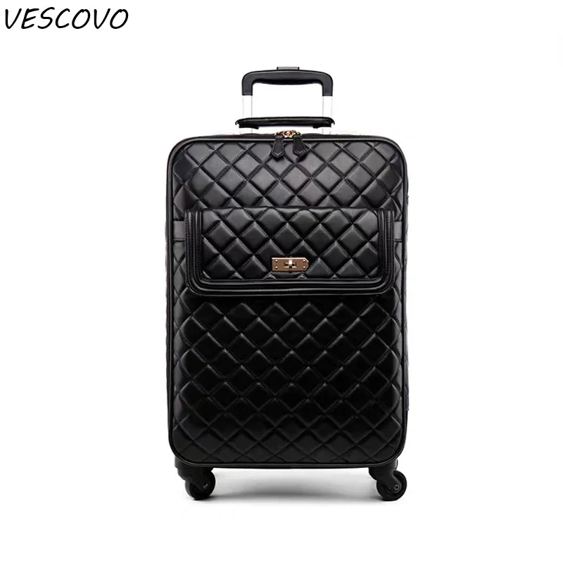 Новинка Женский чемодан VESCOVO в стиле ретро 16 дюймов 20 24 дюйма для ручной клади из