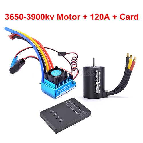 120A 3650-3900KVCard 3650 3900kv 4300kv бесщеточный двигатель/45A 60A 80A 120A бесщеточный ESC электрический регулятор скорости пыленепроницаемый для 1:10 1/10 RC автомобилей - Цвет: 120A 3650-3900KVCard