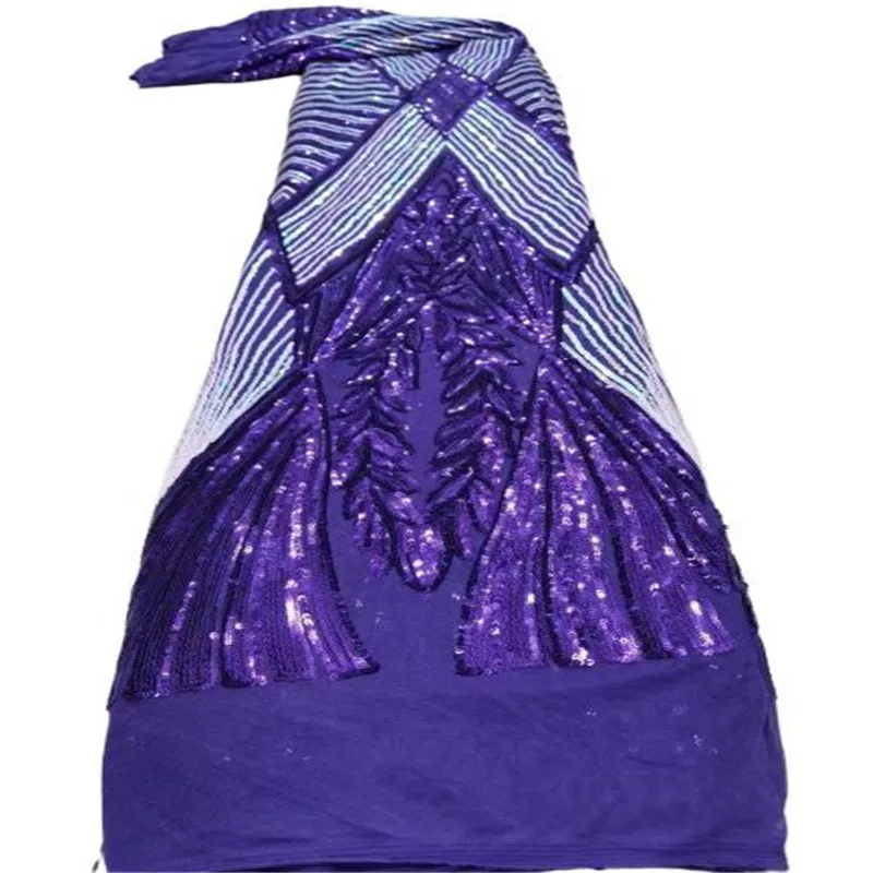 

Африканская кружевная ткань 2021, высокое качество, французские блестки, сетчатая вышивка, нигерийский тюль, кружевной Материал 5 ярдов для св...