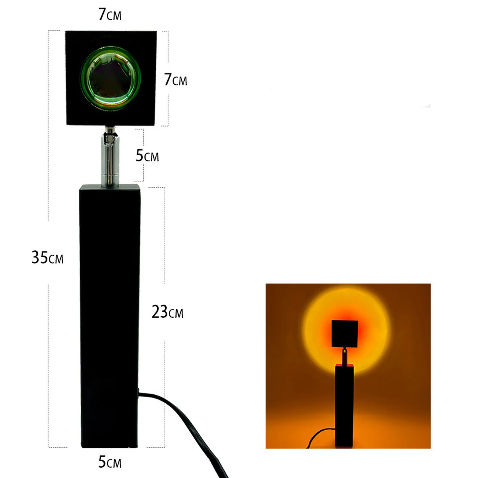 

Led Light Rainbow Sunset Projection 180 Degree Rotation Rainbow Projection Lamp For Home Party Living Room Bedroom Lamps
