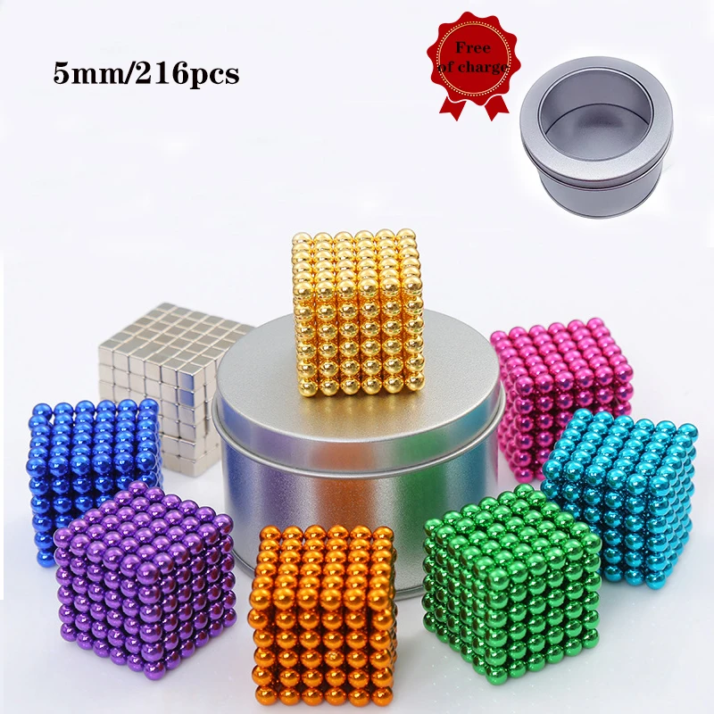 

5mm New Neodymium Metal Magic DIY Magnet Magnetic Balls Blocks 5mm Cube Construction Building Toys Colorfull Arts Crafts Toy