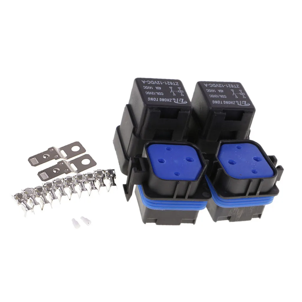 2 комплекта 40A DC12V 4 контактное реле с гнездом базовый комплект адаптеров для