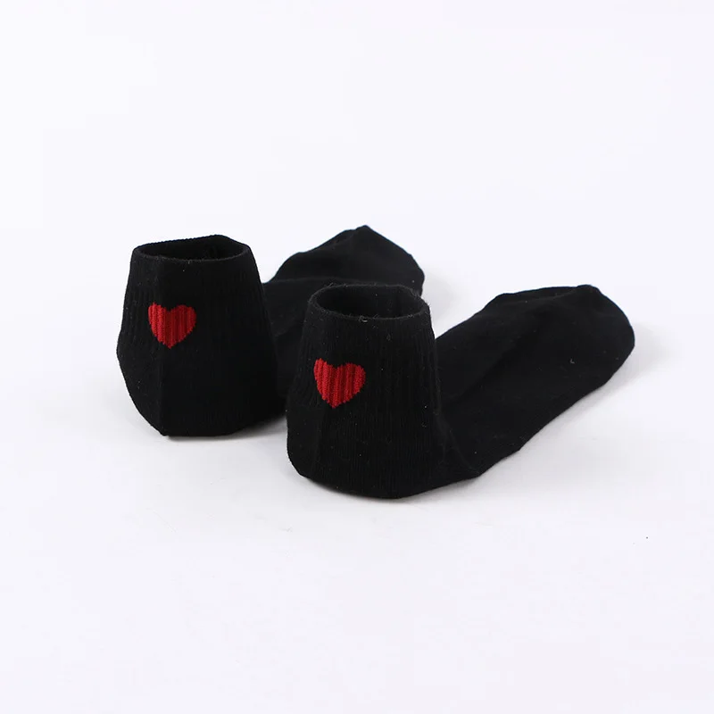 Носки Женские однотонные с принтом Love Милые Удобные Хлопковые до щиколотки