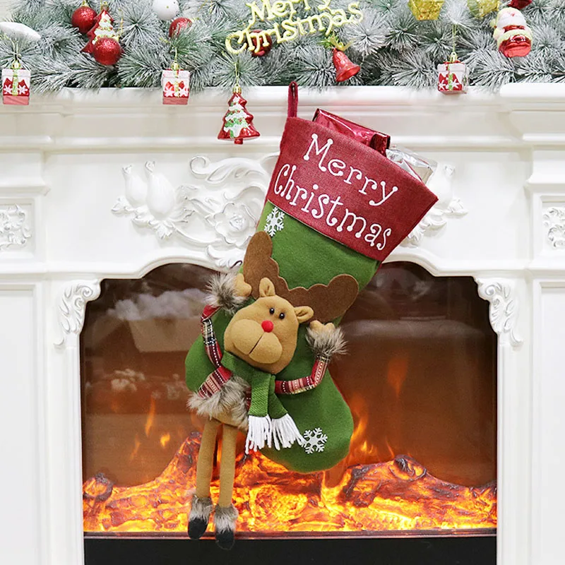 Party Supplies Home Decoration Acessories Santa Sock Handmade Non-woven Fabric Gift Bag Christmas Decorations Crafts Kids Gifts | Дом и сад