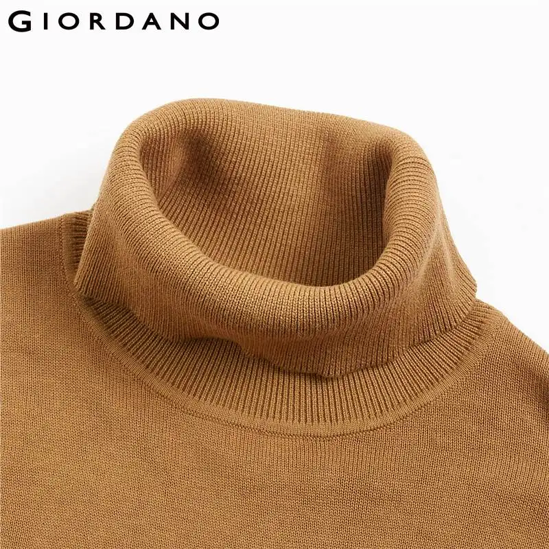 Giordano мужской джемпер с круглым высоким воротом,из натурального хлопка
