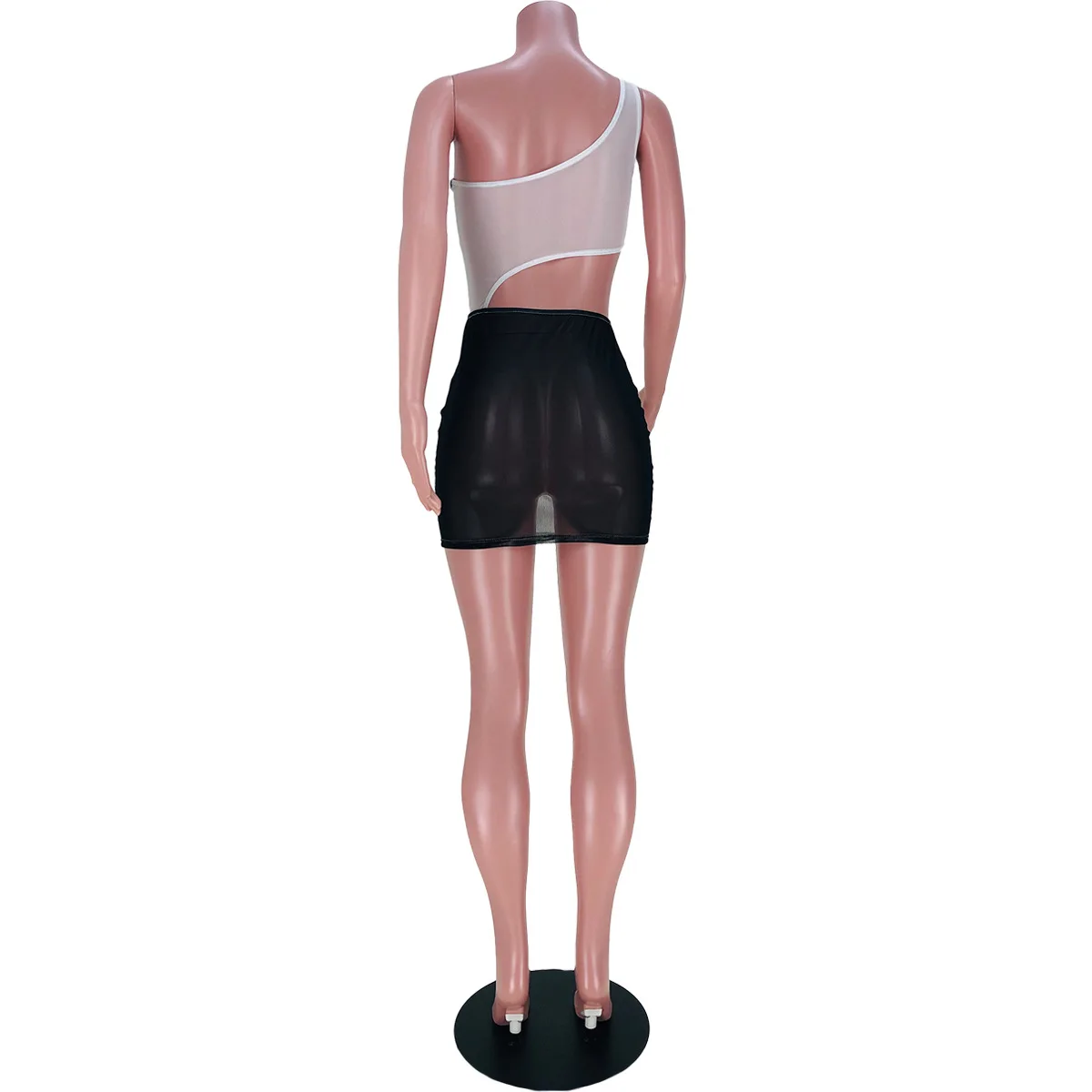 

Women Dress Summer Ins Mesh Irregular sexy women harajuku dress undefined Above Knee Mini One-Shoulder Sexy Club Sheath Dresses