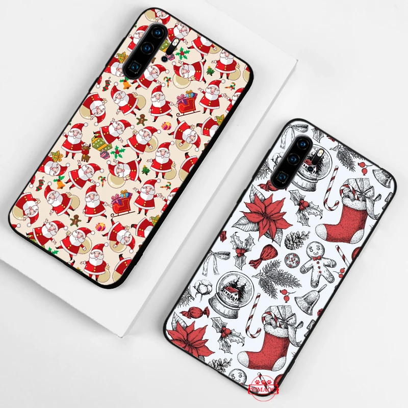 Веселый Рождественский Санта Клаус силиконовый мягкий чехол для Huawei P8 P9 P10 P20 P30 Lite