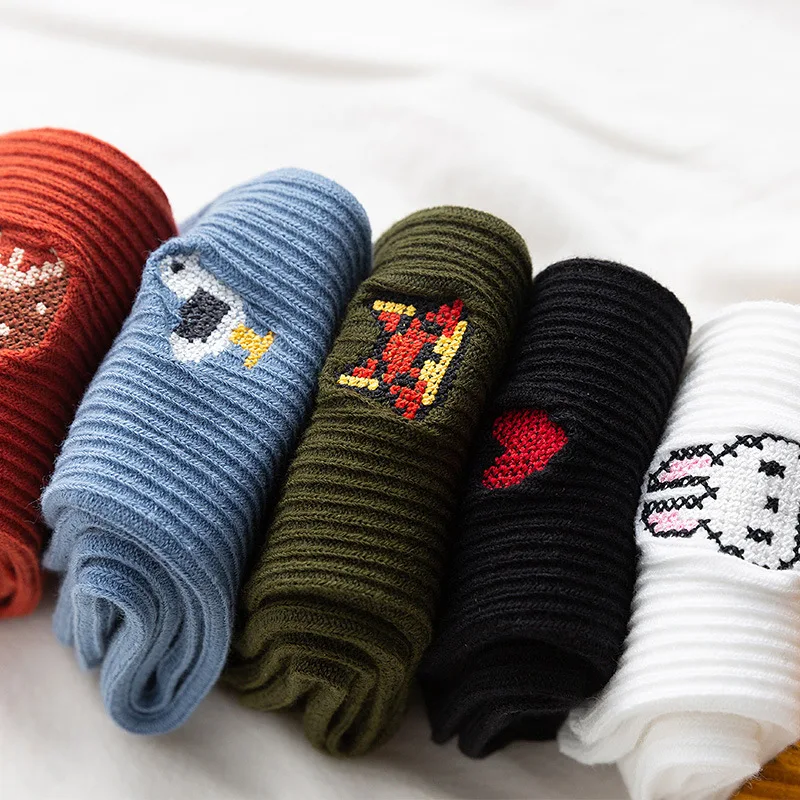 

2020 New Cartoon Socks Funny Women Socks Harajuku Skateboard Cute animal rabbit Patterned Fashion Female Cotton Sox