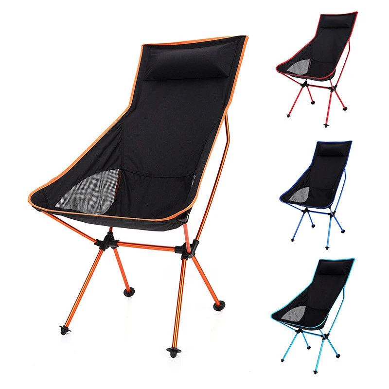 

Portable Moon Chair Lightweight Fishing Camping BBQ Chairs Folding Extended Hiking Seat Garden Ultralight Office Home Furniture